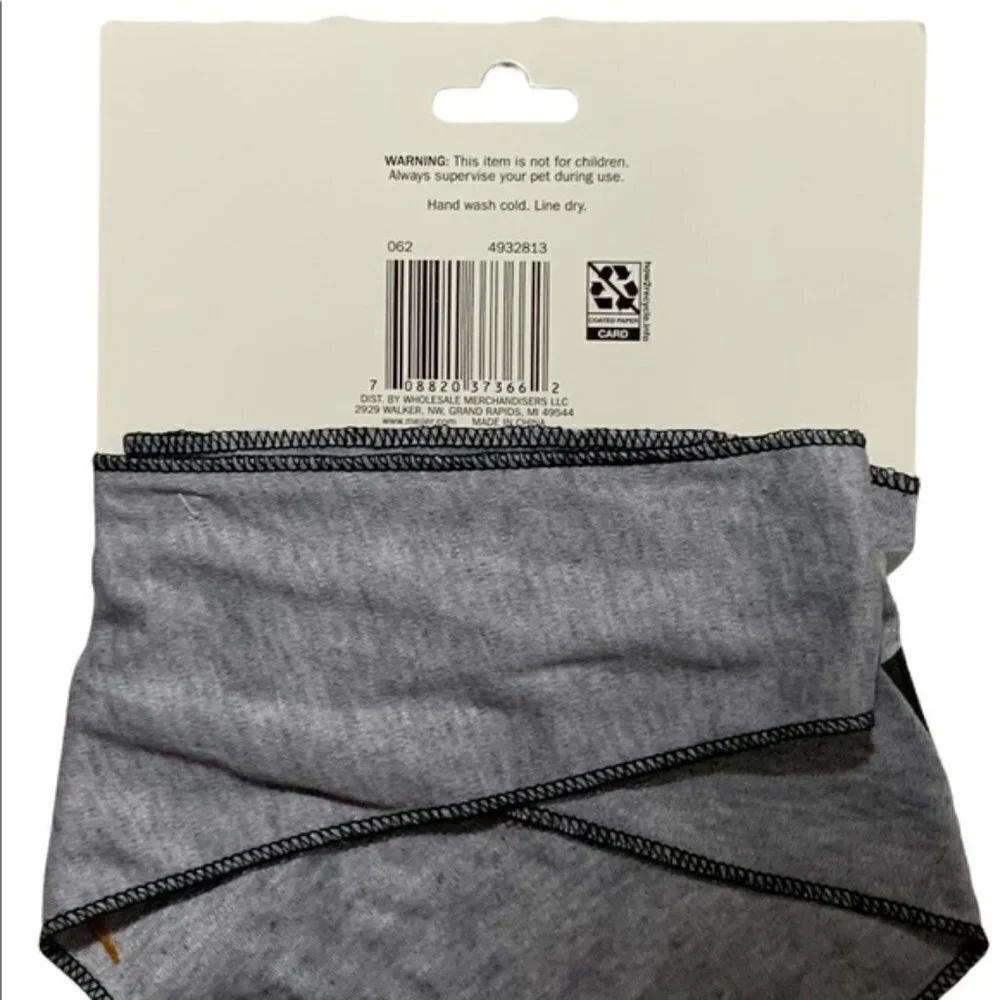 Dog Bandanna Trouble Maker Adjustable Tie On Gray Black Graphic Large X Large